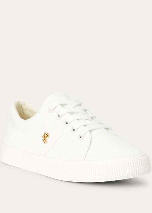 Bílé dámské plátěné tenisky Ralph Lauren Janson II Bílé dámské plátěné tenisky Ralph Lauren Janson II
