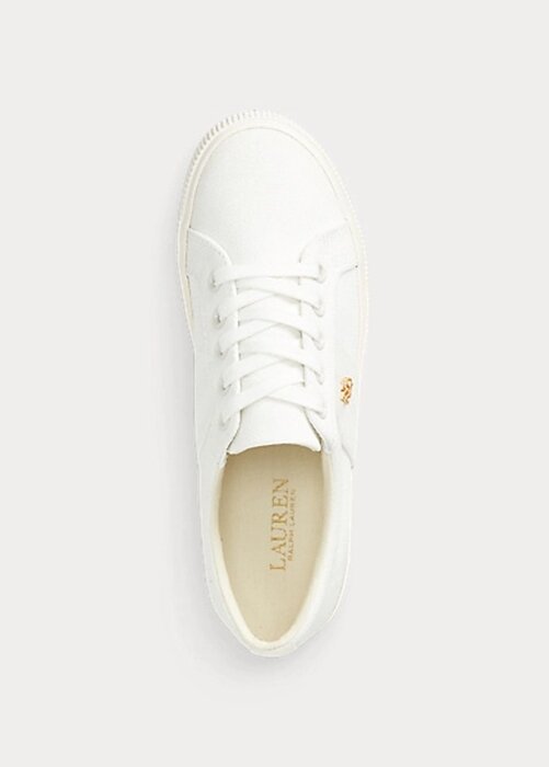 Bílé dámské plátěné tenisky Ralph Lauren Janson II Bílé dámské plátěné tenisky Ralph Lauren Janson II
