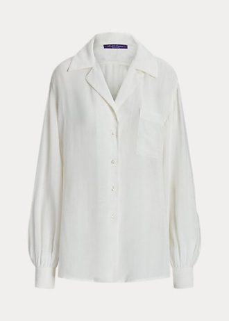 Bílé dámské plátěné voálové košile Ralph Lauren Roslin