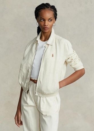 Bílá dámská plátěná větrovka Ralph Lauren