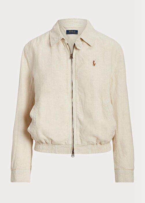 Bílá dámská plátěná větrovka Ralph Lauren Bílá dámská plátěná větrovka Ralph Lauren