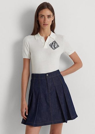 Bílé dámské polokošile Ralph Lauren Jersey Jersey