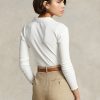 Bílé dámské polokošile Ralph Lauren s žebrovaným předním dílem