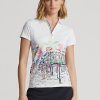 Bílé dámské polokošile Ralph Lauren Tailored Fit French Quarter-Motif Bílé dámské polokošile Ralph Lauren Tailored Fit French Quarter-Motif