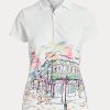 Bílé dámské polokošile Ralph Lauren Tailored Fit French Quarter-Motif Bílé dámské polokošile Ralph Lauren Tailored Fit French Quarter-Motif