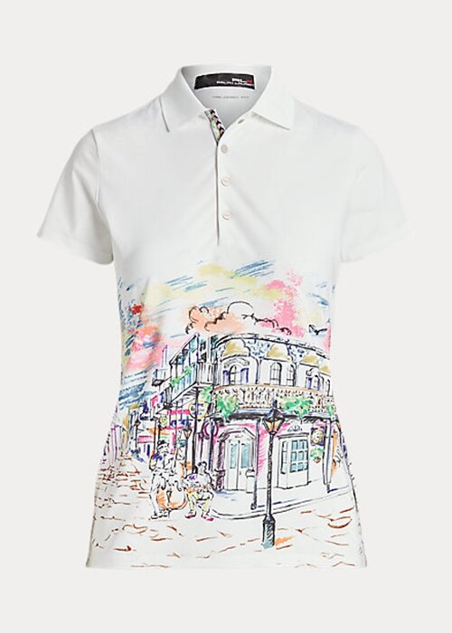 Bílé dámské polokošile Ralph Lauren Tailored Fit French Quarter-Motif Bílé dámské polokošile Ralph Lauren Tailored Fit French Quarter-Motif