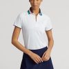 Bílé dámské polokošile Ralph Lauren Tailored Fit Quatter-Zip