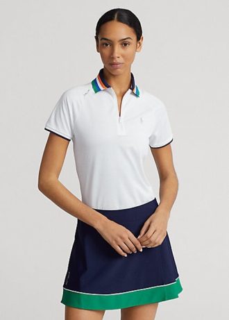 Bílé dámské polokošile Ralph Lauren Tailored Fit Quatter-Zip