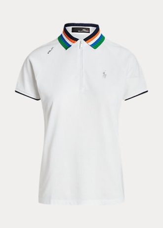 Bílé dámské polokošile Ralph Lauren Tailored Fit Quatter-Zip