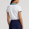Bílé dámské polokošile Ralph Lauren Tailored Fit Quatter-Zip