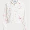 Bílé dámské Ralph Lauren Pink PonyRůžové bundy Pony Denim Trucker