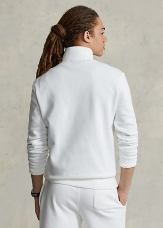 Bílé dámské sportovní fleecové mikiny Ralph Lauren Polo Bílé dámské sportovní fleecové mikiny Ralph Lauren Polo