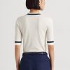 Bílé dámské svetry s krátkým rukávem Ralph Lauren Silk-Blend Bílé dámské svetry s krátkým rukávem Ralph Lauren Silk-Blend