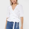 Bílé dámské topy Ralph Lauren s volánem