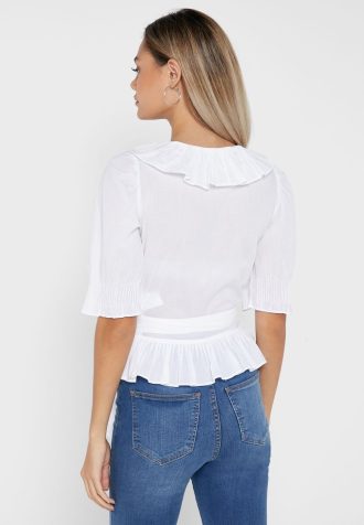Bílé dámské topy Ralph Lauren s volánem