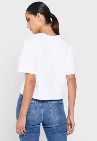 Bílá dámská trička Ralph Lauren Crew s výstřihem