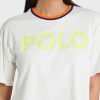 Bílá dámská trička Ralph Lauren Crew s výstřihem