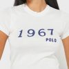 Bílá dámská trička Ralph Lauren Crew s výstřihem