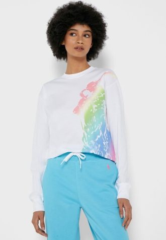 Bílá dámská trička Ralph Lauren Graphic