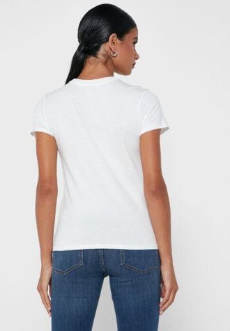 Bílá dámská trička Ralph Lauren Graphic Crew Neck