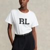 Bílé dámské trička Ralph Lauren Rl Logo Jersey