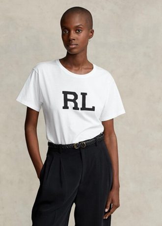 Bílé dámské trička Ralph Lauren Rl Logo Jersey