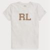 Bílé dámské trička Ralph Lauren Rl-semiš-nášivka Jersey Bílé dámské trička Ralph Lauren Rl-semiš-nášivka Jersey