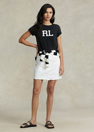 Bílé dámské tužkové džínové sukně Ralph Lauren