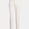 Bílé dámské uvolněné zúžené džíny Ralph Lauren Eyelet-Patchwork Bílé dámské uvolněné zúžené džíny Ralph Lauren Eyelet-Patchwork