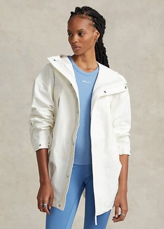 Bílá dámská voděodolná větrovka s kapucí Ralph Lauren