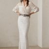 Bílé dámské zdobené maxi sukně Ralph Lauren Fontanna