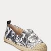 Bílá/černá dámská espadrilka Ralph Lauren Cameryn III květinová kůže Bílá/černá dámská espadrilka Ralph Lauren Cameryn III květinová kůže