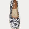 Bílá/černá dámská espadrilka Ralph Lauren Cameryn III květinová kůže Bílá/černá dámská espadrilka Ralph Lauren Cameryn III květinová kůže