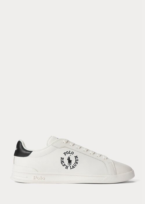 Bílé/černé pánské kožené tenisky Ralph Lauren Heritage Court II Bílé/černé pánské kožené tenisky Ralph Lauren Heritage Court II