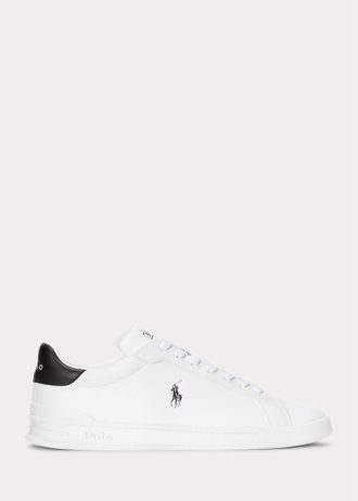 Bílé/černé pánské kožené tenisky Ralph Lauren Heritage Court II Bílé/černé pánské kožené tenisky Ralph Lauren Heritage Court II