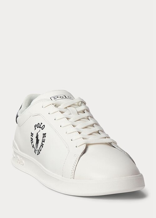 Bílé/černé pánské kožené tenisky Ralph Lauren Heritage Court II Bílé/černé pánské kožené tenisky Ralph Lauren Heritage Court II