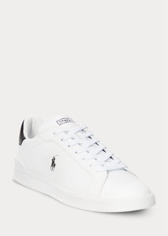 Bílé/černé pánské kožené tenisky Ralph Lauren Heritage Court II Bílé/černé pánské kožené tenisky Ralph Lauren Heritage Court II