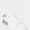 Bílé/černé pánské kožené tenisky Ralph Lauren Longwood Logo