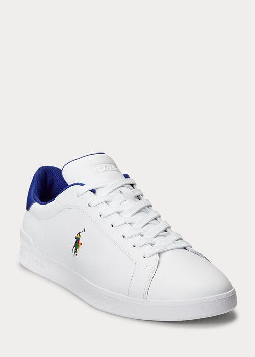 Bílé / královské pánské kožené tenisky Ralph Lauren Heritage Court II Bílé / královské pánské kožené tenisky Ralph Lauren Heritage Court II