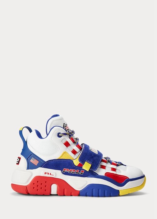 Bílé / královské pánské vysoké tenisky Ralph Lauren PS100 Bílé / královské pánské vysoké tenisky Ralph Lauren PS100