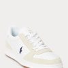 Bílé / Navy pánské kožené semišové tenisky Ralph Lauren Court