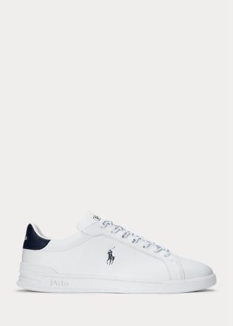 Bílé / Navy pánské kožené tenisky Ralph Lauren Heritage Court II