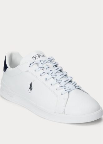 Bílé / Navy pánské kožené tenisky Ralph Lauren Heritage Court II