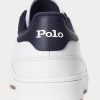 Bílé/námořnické pánské kožené nízké tenisky Ralph Lauren Court Bílé/námořnické pánské kožené nízké tenisky Ralph Lauren Court