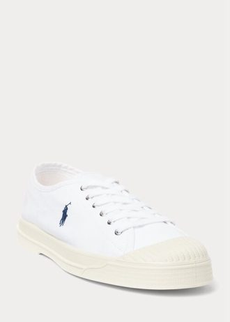 Bílé/námořnické pánské tenisky Ralph Lauren Essence 100 Canvas Cap-Toe Bílé/námořnické pánské tenisky Ralph Lauren Essence 100 Canvas Cap-Toe