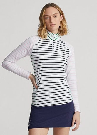 Bílá / námořnická / růžová dámská mikina Ralph Lauren Striped Striped Jersey Bílá / námořnická / růžová dámská mikina Ralph Lauren Striped Striped Jersey