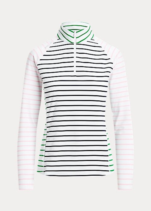 Bílá / námořnická / růžová dámská mikina Ralph Lauren Striped Striped Jersey Bílá / námořnická / růžová dámská mikina Ralph Lauren Striped Striped Jersey