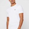 Bílá pánská bavlněná trička Slim Fit Custom Ralph Lauren Bílá pánská bavlněná trička Slim Fit Custom Ralph Lauren