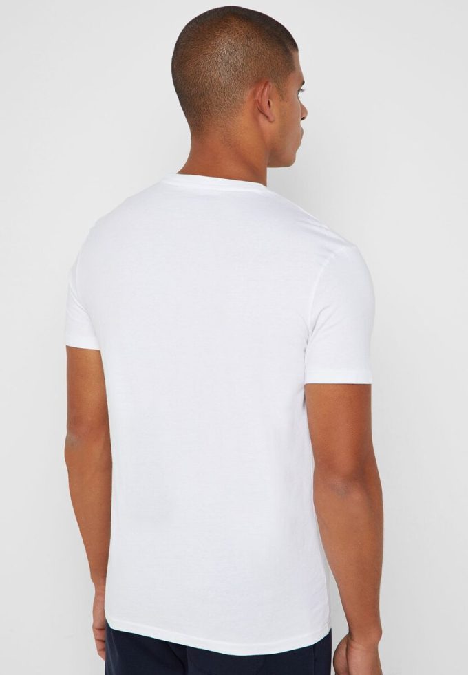 Bílá pánská bavlněná trička Slim Fit Custom Ralph Lauren Bílá pánská bavlněná trička Slim Fit Custom Ralph Lauren