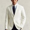 Bílé pánské blejzry Ralph Lauren Polo Soft Linen Suit Bílé pánské blejzry Ralph Lauren Polo Soft Linen Suit